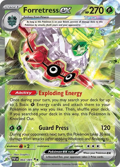 Forretress ex (002/091) [Paldean Fates]