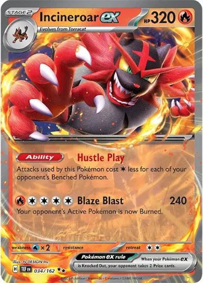 Incineroar ex (034/162) [Temporal Forces]