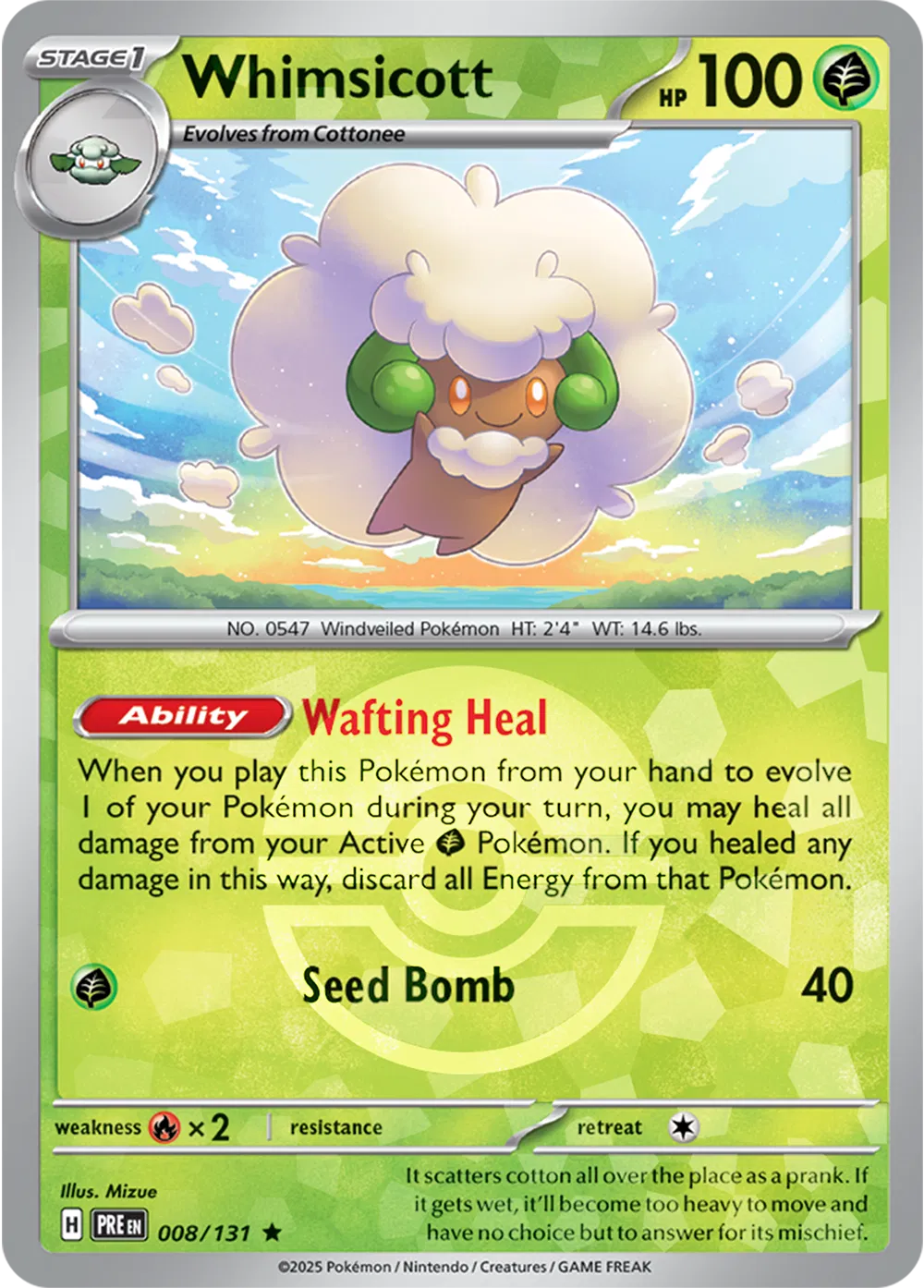 Whimsicott (Master Ball Pattern) (008/131) [Prismatic Evolutions]