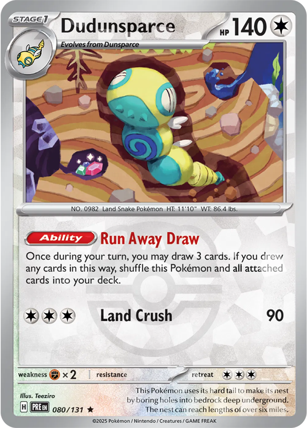Dudunsparce (Master Ball Pattern) (080/131) [Prismatic Evolutions]