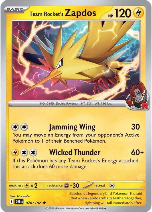 Team Rocket's Zapdos (070/182) [Destined Rivals]