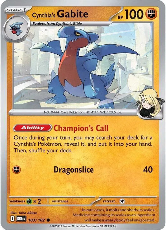 Cynthia's Gabite (103/182) [Destined Rivals]