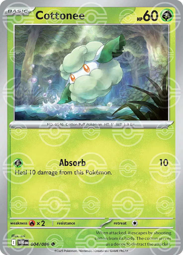 Cottonee (Poke Ball Pattern) (004/086) [White Flare]