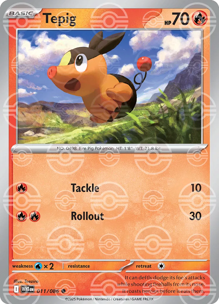 Tepig (Poke Ball Pattern) (011/086) [White Flare]