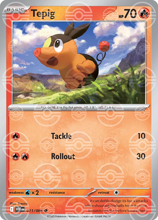 Tepig (Poke Ball Pattern) (011/086) [White Flare]