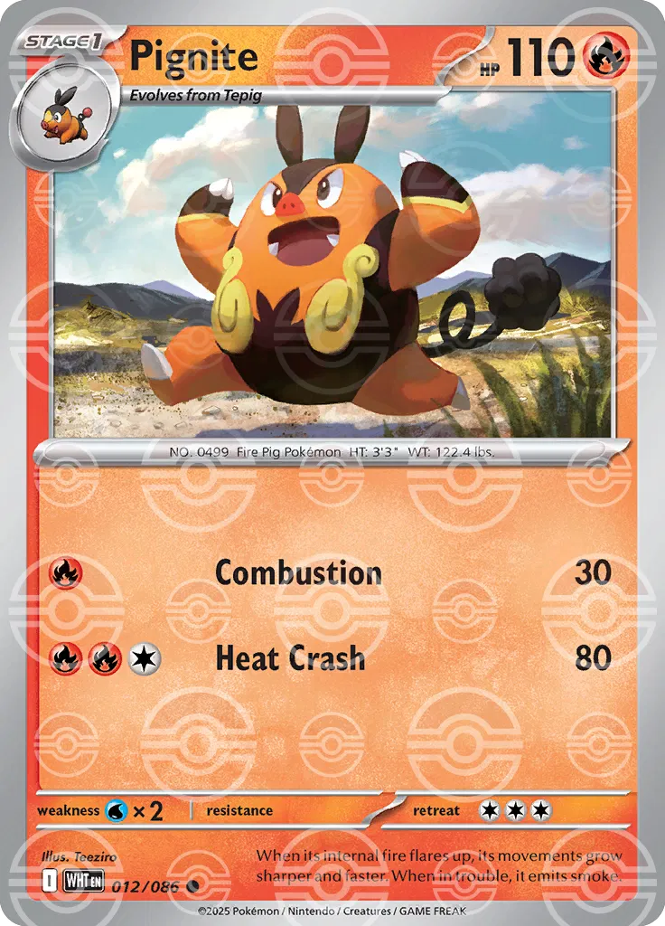 Pignite (Poke Ball Pattern) (012/086) [White Flare]