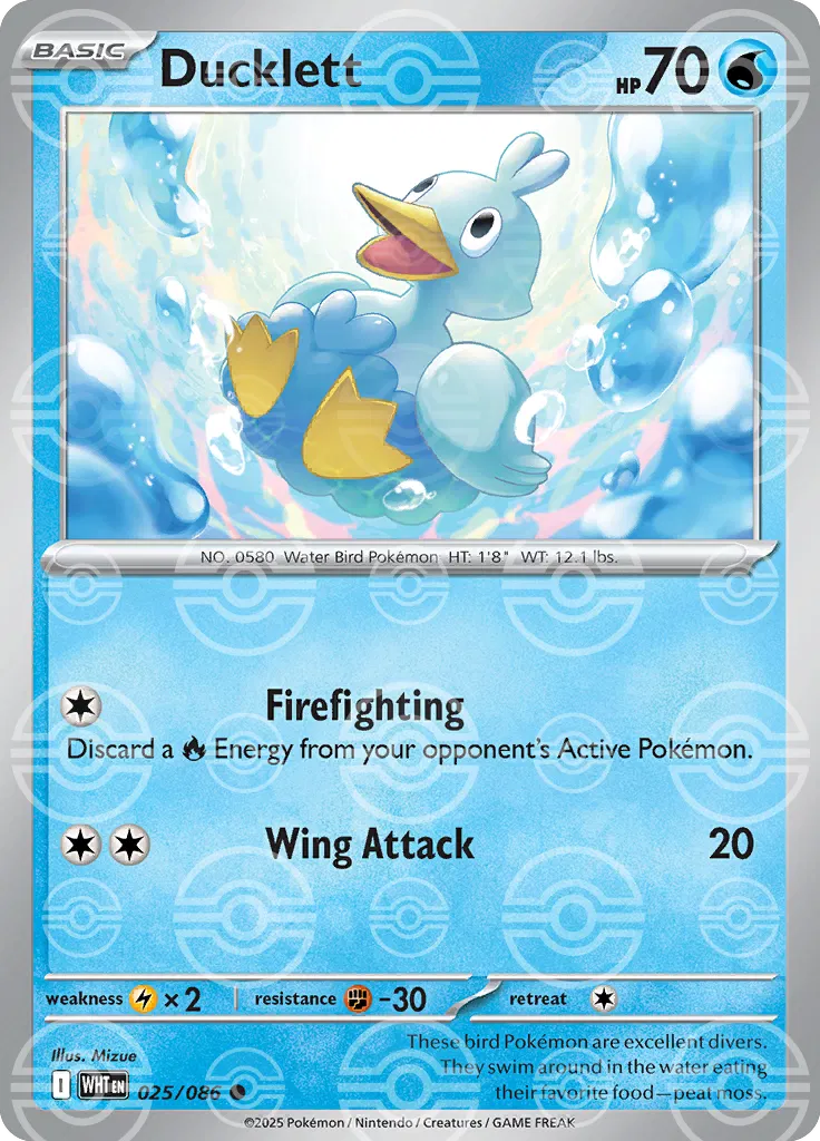 Ducklett (Poke Ball Pattern) (025/086) [White Flare]