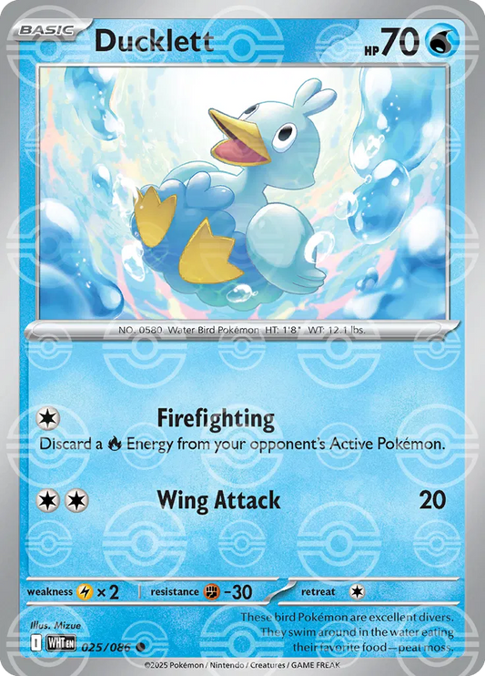 Ducklett (Poke Ball Pattern) (025/086) [White Flare]