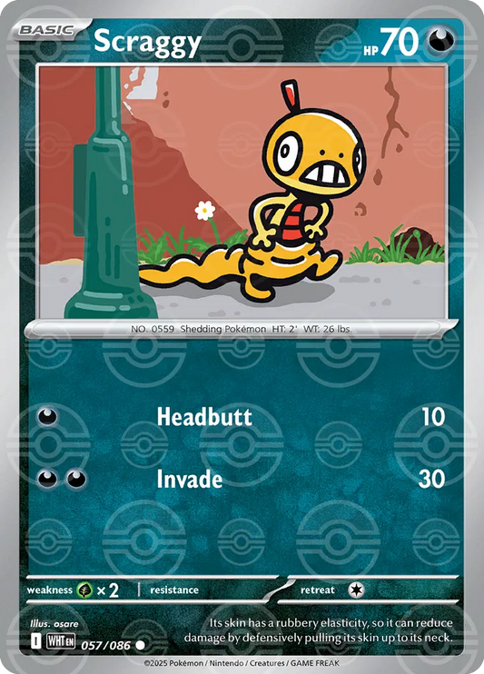 Scraggy (Poke Ball Pattern) (057/086) [White Flare]