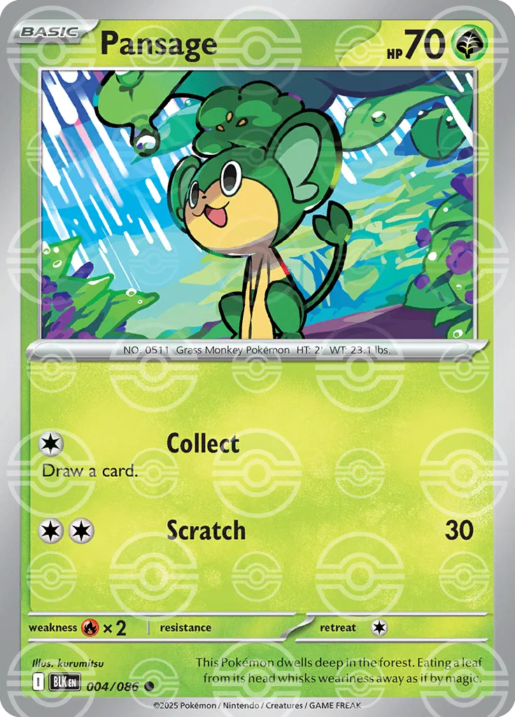 Pansage (Poke Ball Pattern) (004/086) [Black Bolt]