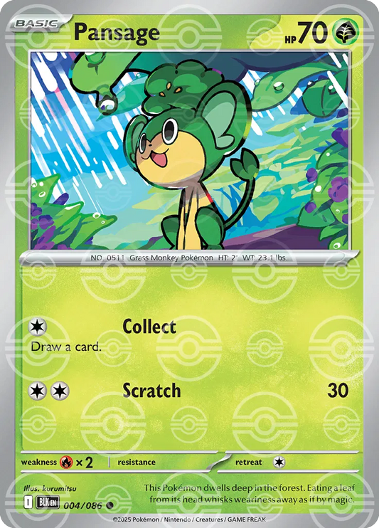 Pansage (Poke Ball Pattern) (004/086) [Black Bolt]