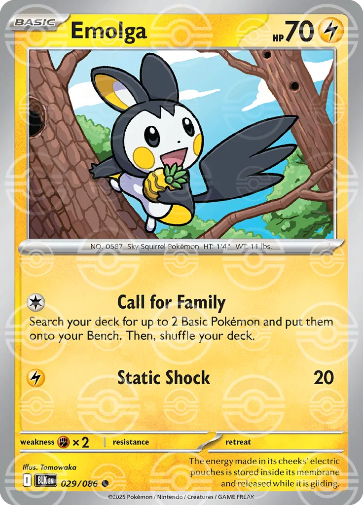 Emolga (Poke Ball Pattern) (029/086) [Black Bolt]