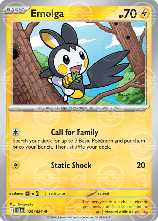 Emolga (Poke Ball Pattern) (029/086) [Black Bolt]