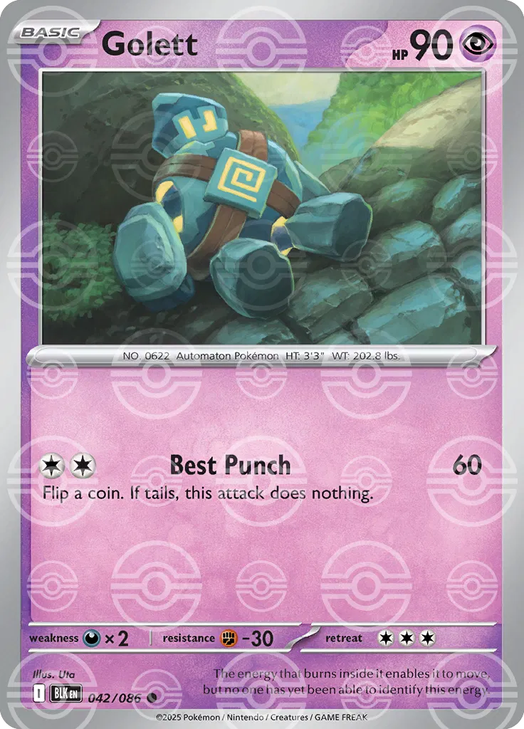 Golett (Poke Ball Pattern) (042/086) [Black Bolt]