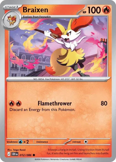 Braixen (012/086) [Chaos Rising]