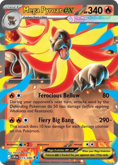 Mega Pyroar ex (015/086) [Chaos Rising]