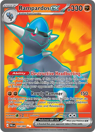 Rampardos ex (100/084) [Pitch Black]